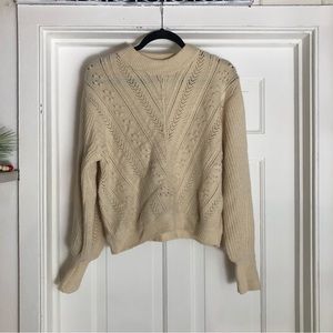 Simple Retro Cream Sweater